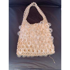 Vintage Plastic Ring & Bead Evening Fun Purse / Bag